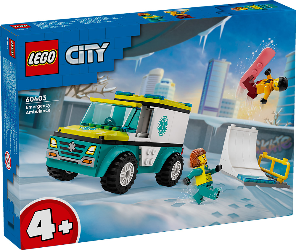 LEGO® CITY EMERGENCY AMBULANCE AND SNOWBOARDER