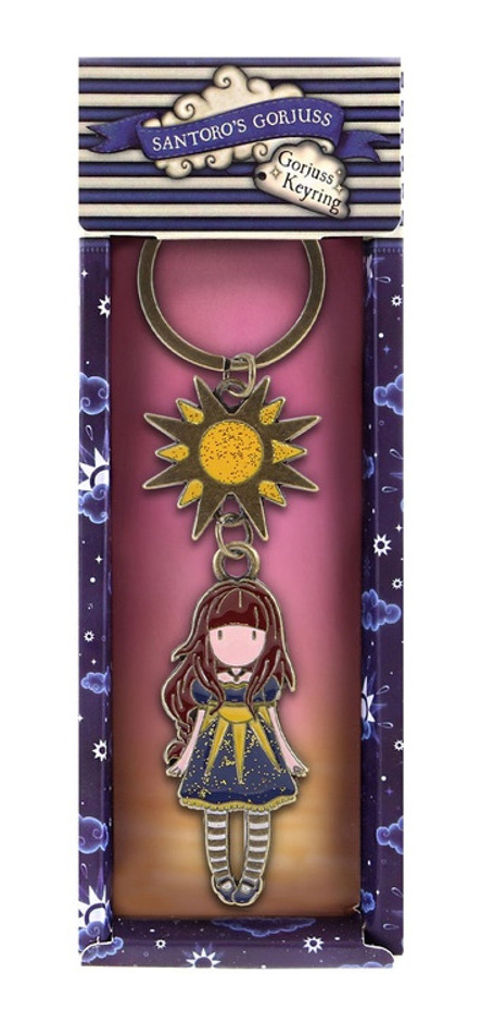 GORJUSS SANTORO KEYRING IN A GIFT BOX WHATEVER THE WEATHER - RAY OF LIGHT