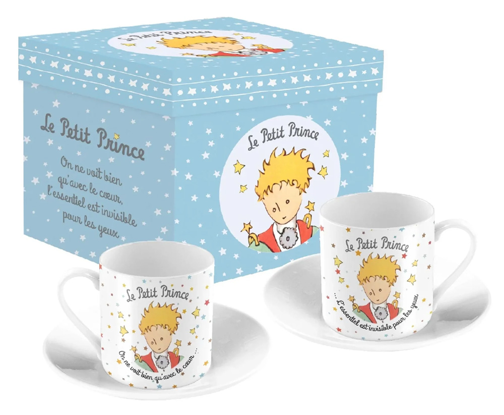SET OF 2 CERAMIC CUPS LITTLE PRINCE BUST