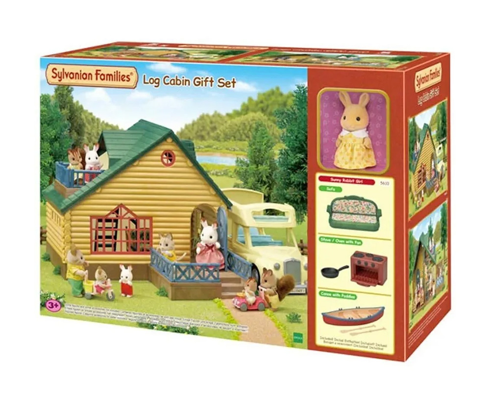 THE SYLVANIAN FAMILIES LOG CABIN GIFT SET GREEN ROOF