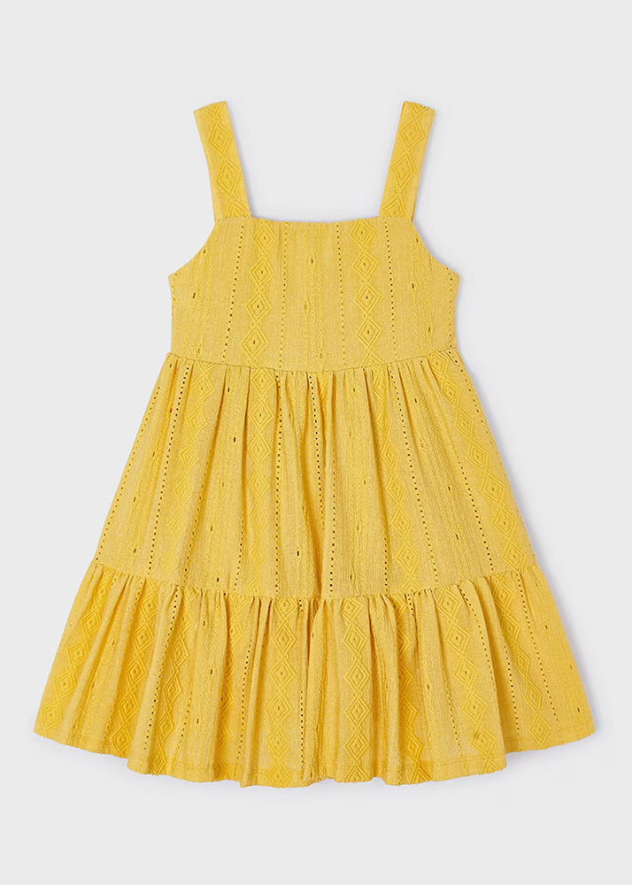MAYORAL DRESS COTTON LINED HONEY