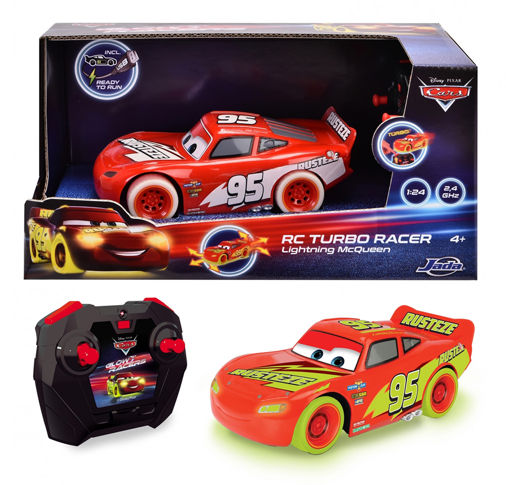 REMOTE CONTROL CAR CARS GLOW RACERS LIGHTNING Mc QUEEN 1:24