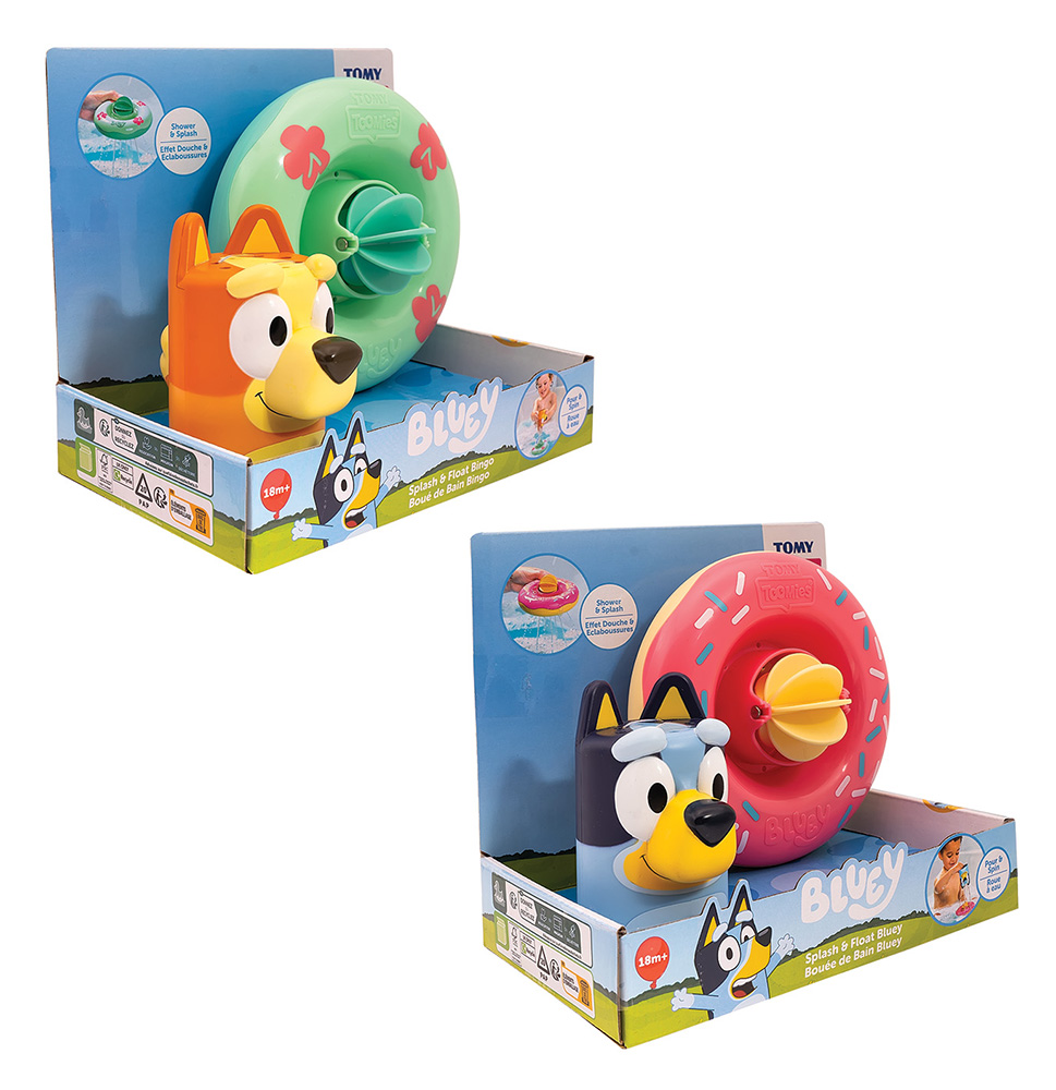 TOMY TOOMIES BABY TODDLER BATH TOY BLUEY SPLASH & FLOAT FOR 18+ MONTHS - 2 COLOURS