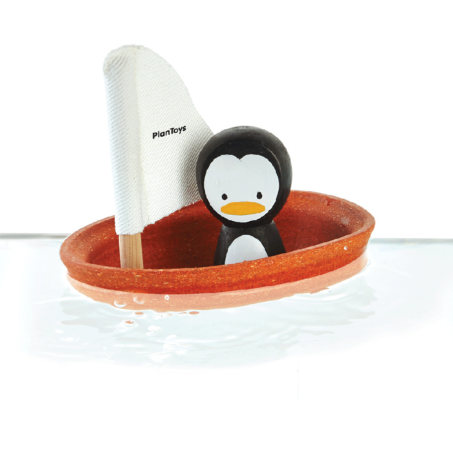 PLAN TOYS WOODEN SAILING WITH Penguins