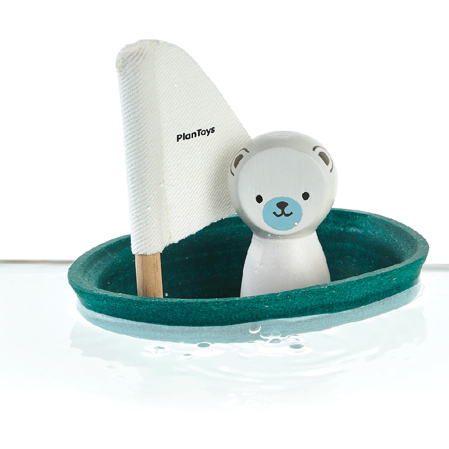 PLAN TOYS WOODEN SAILING WITH BEAR