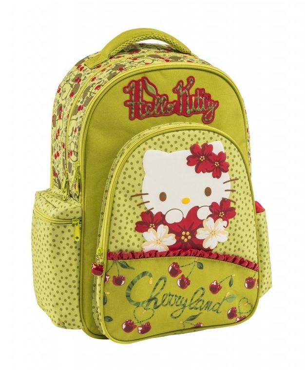 MULTIPLACED BACKPACK HELLO KITTY CHERRYLAND GREEN