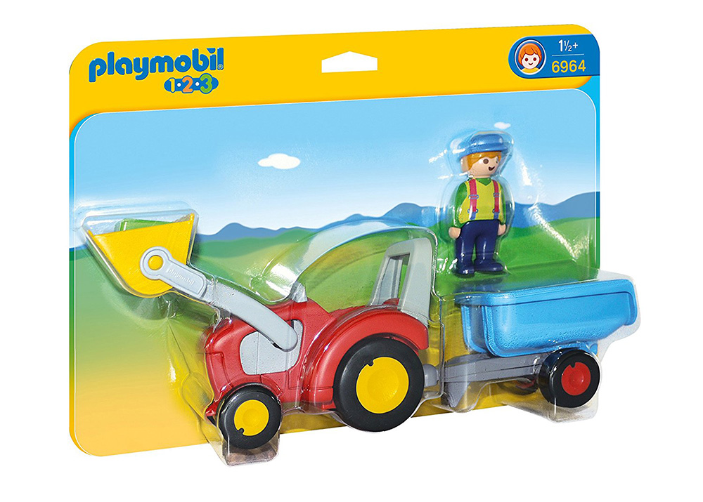 PLAYMOBIL 1-2-3 TRACTOR WITH TRAILER