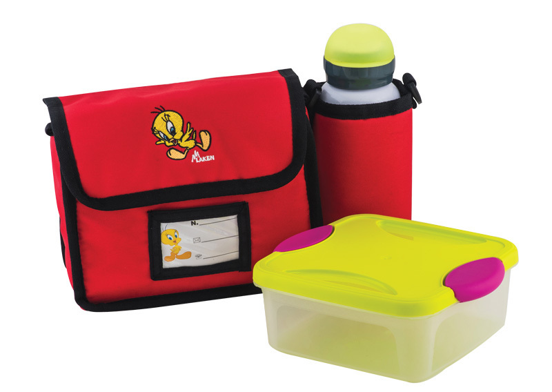 TODDLER SET POLO WITH WATER BOTTLE & FOOD CONTAINER TWEETY