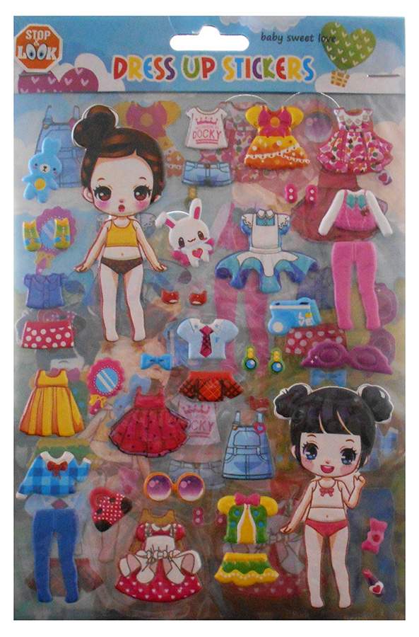 STICKERS DRESS THE DOLL - 4 DESIGNS
