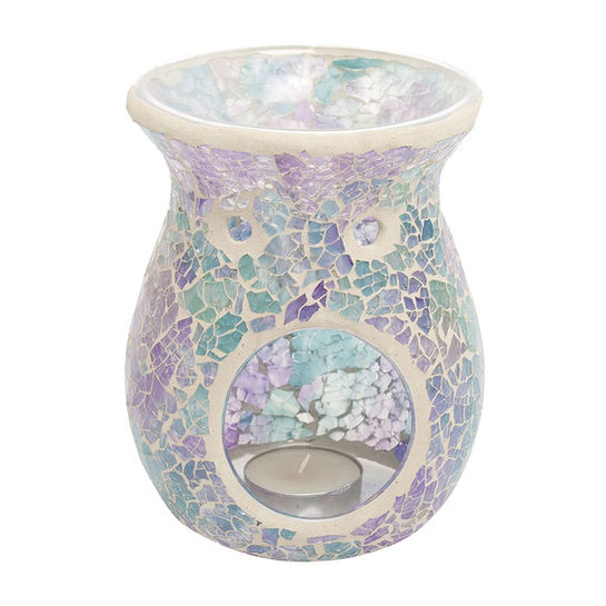 CERAMIC CANDLE WARMER IRIDESCENT CRACKLE TAPERED